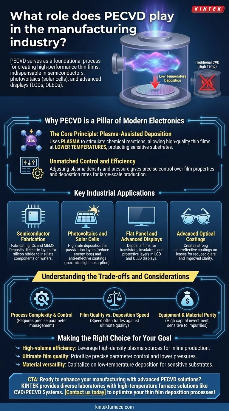 제조 산업에서 PECVD는 어떤 역할을 합니까? 전자 제품을 위한 고성능 박막 기술을 알아보세요 시각적 가이드