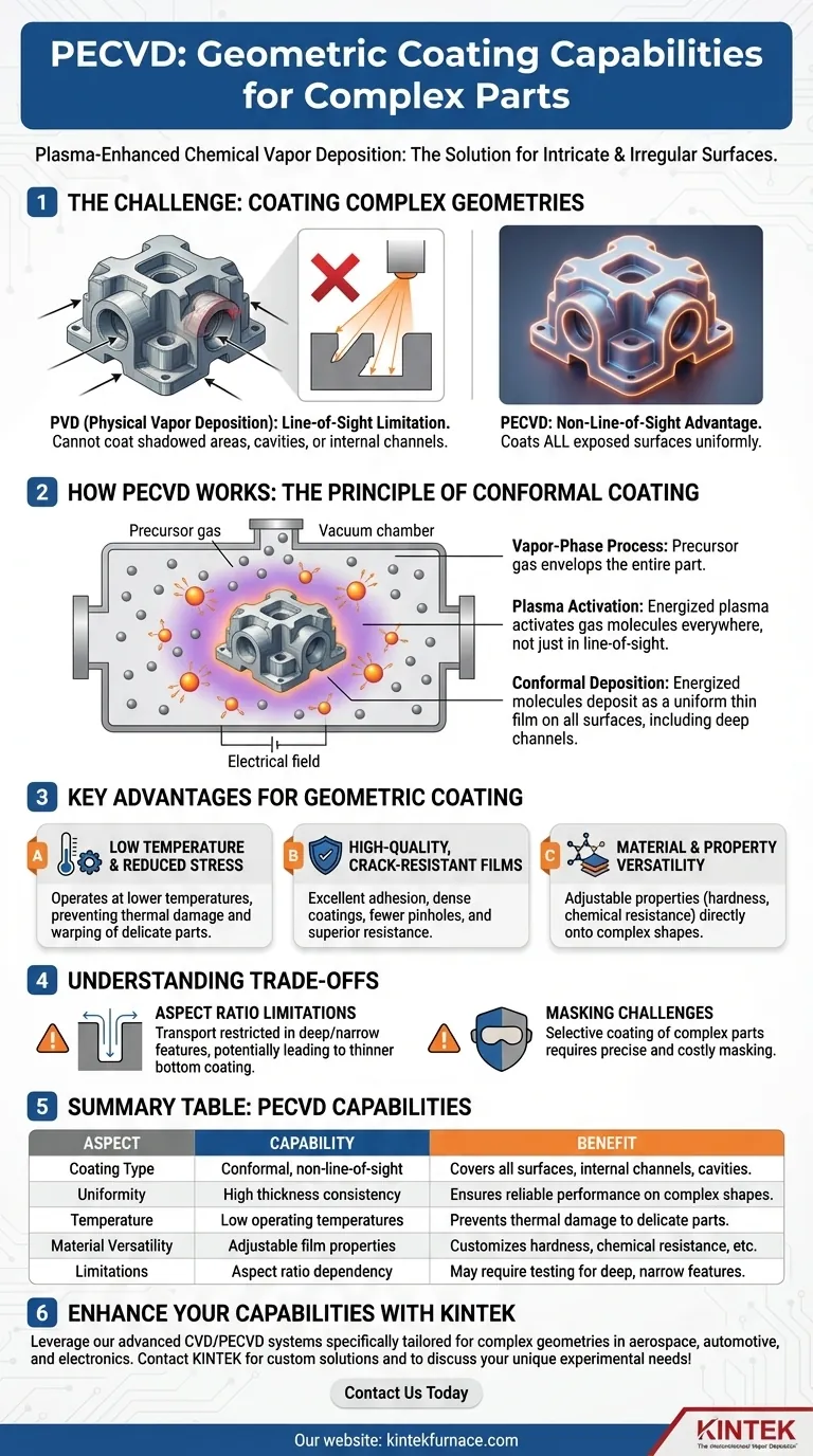 PECVD 的几何涂层能力有哪些？在复杂形状上实现均匀涂层 图解指南
