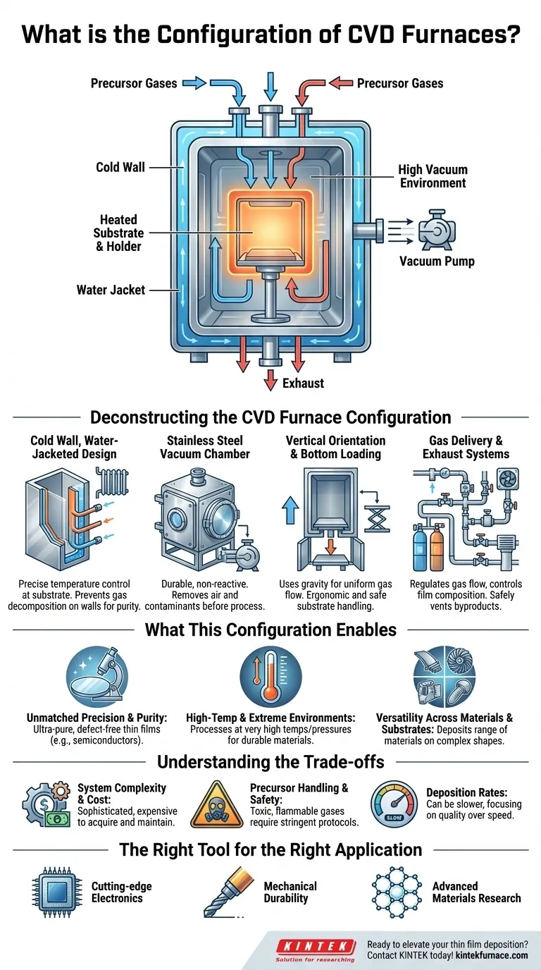 Qual é a configuração dos fornos CVD? Desbloqueie a deposição de filmes finos de precisão Guia Visual