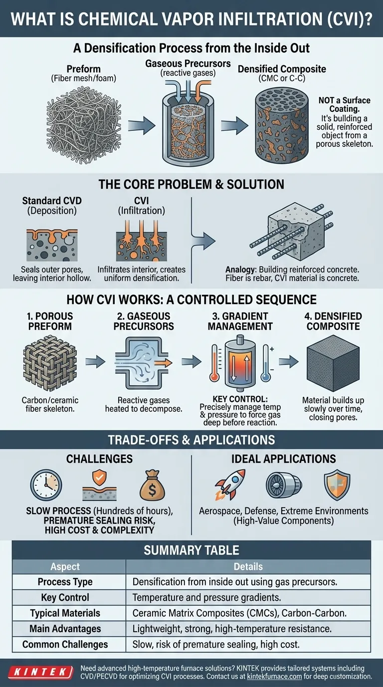 Cos'è l'Infiltrazione Chimica da Vapore (CVI)? Costruire Compositi Densi ad Alte Prestazioni Guida Visiva