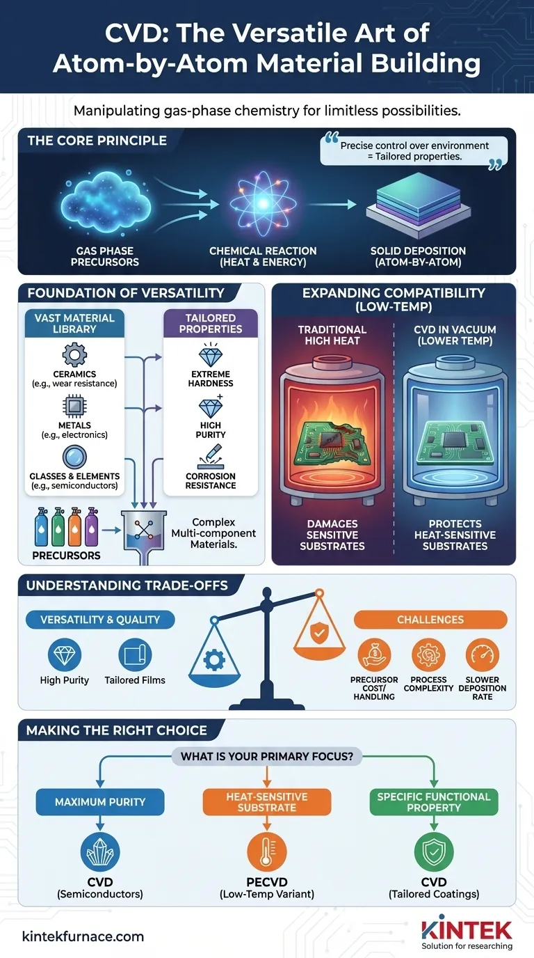 Wie demonstriert CVD eine hohe Vielseitigkeit und Materialkompatibilität? Entdecken Sie Präzisionsbeschichtungslösungen Visuelle Anleitung