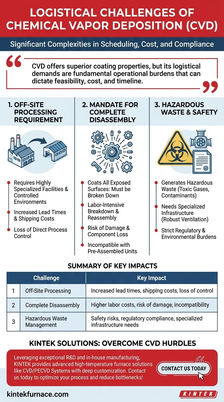 Quels sont les défis logistiques associés au CVD ? Surmonter les problèmes de délocalisation, de démontage et de déchets Guide Visuel