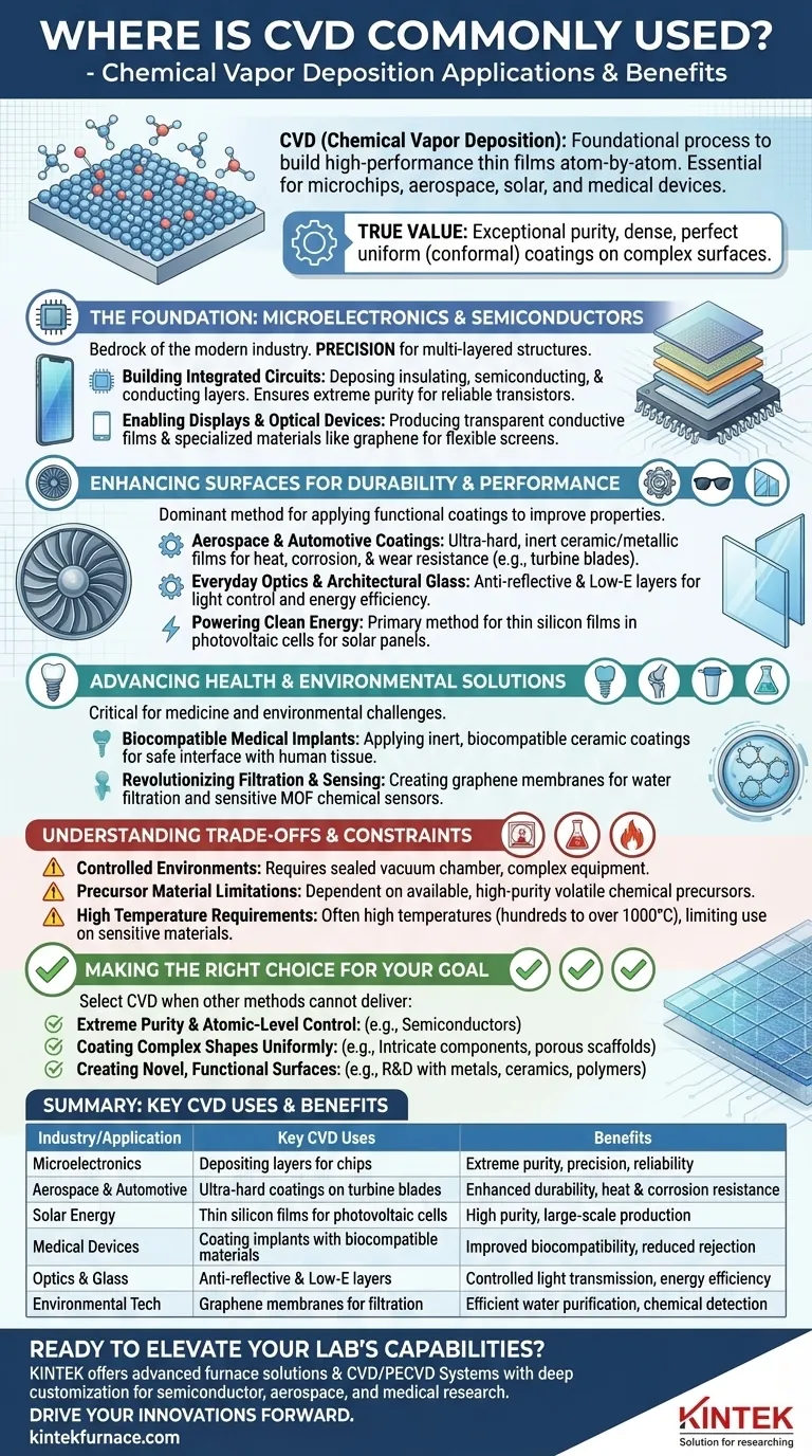 Where is CVD commonly used? Essential Applications in Electronics, Aerospace, and Medicine Visual Guide