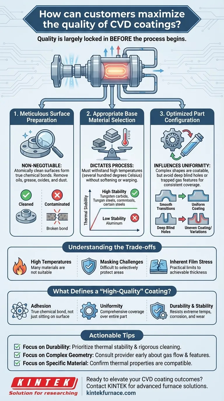Come possono i clienti massimizzare la qualità dei rivestimenti CVD? Padroneggiare la preparazione pre-rivestimento per risultati superiori Guida Visiva