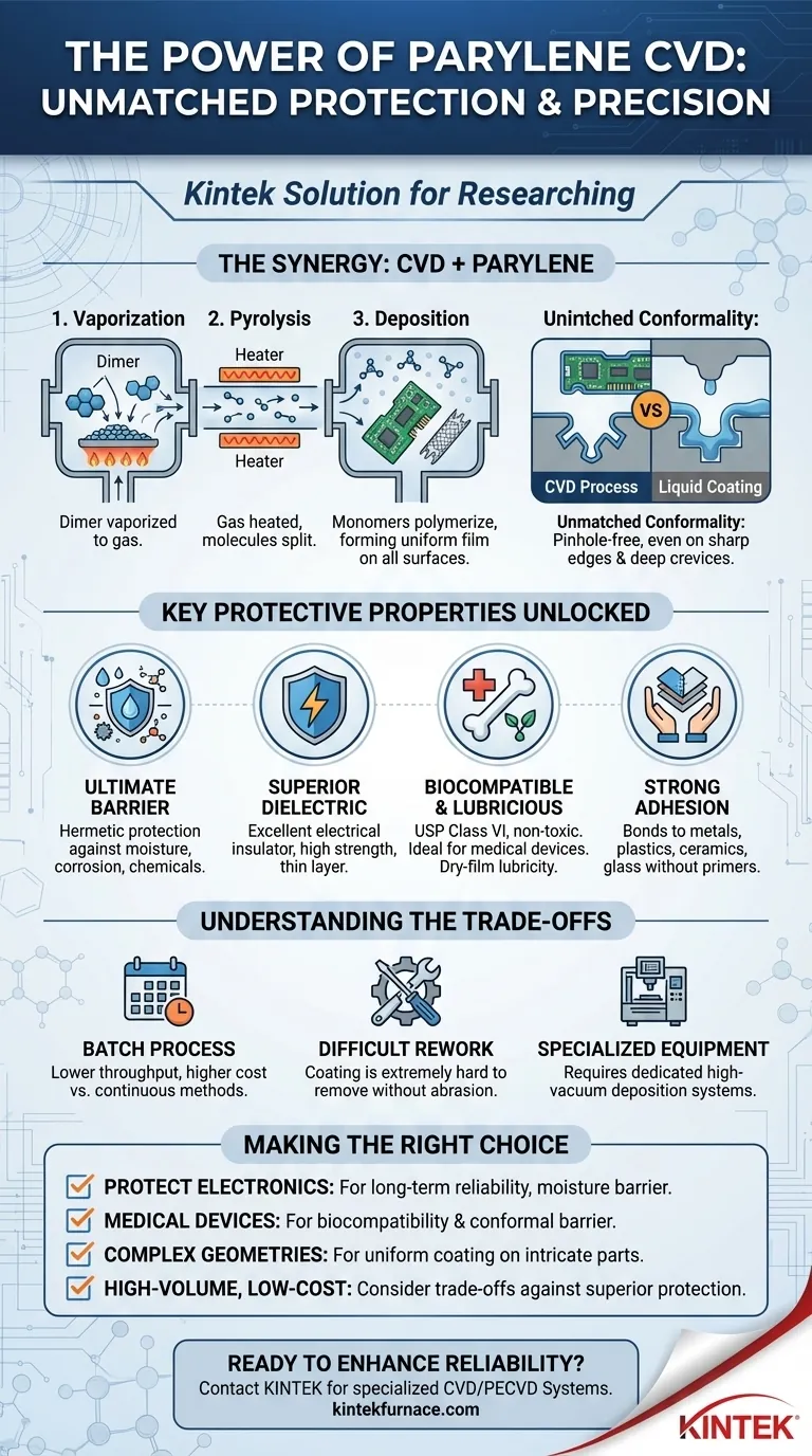 Parylene와 함께 CVD를 사용할 때의 이점은 무엇인가요? 전자 제품 및 의료 기기에 대한 궁극적인 보호 달성 시각적 가이드