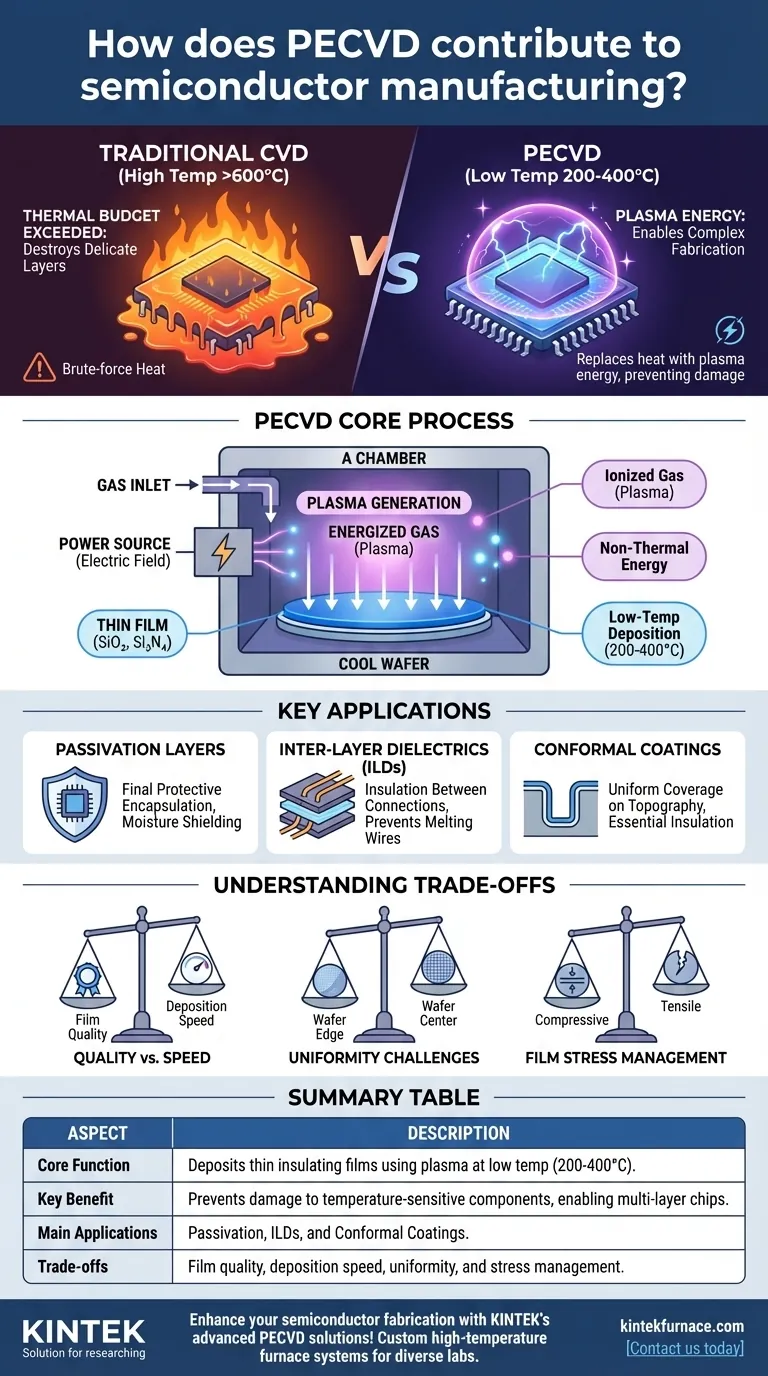 PECVD는 반도체 제조에 어떻게 기여하는가? 저온, 고품질 박막 증착 가능 시각적 가이드