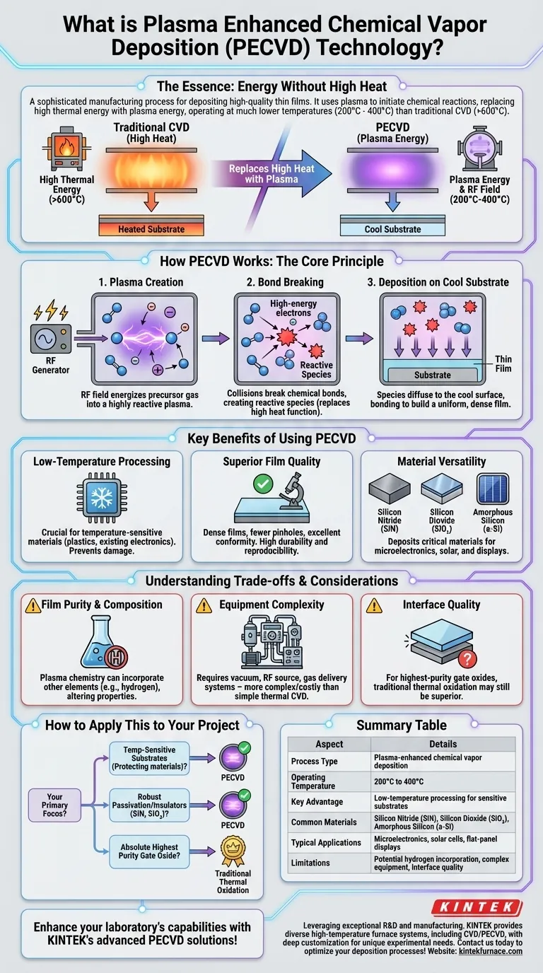 什么是等离子体增强化学气相沉积 (PECVD) 技术？解锁低温薄膜沉积 图解指南