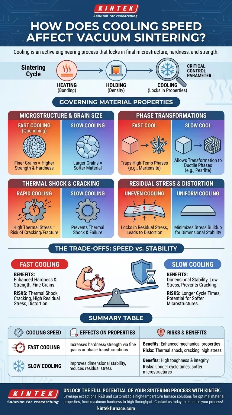 How does cooling speed affect the vacuum sintering process? Optimize Material Properties and Prevent Defects Visual Guide