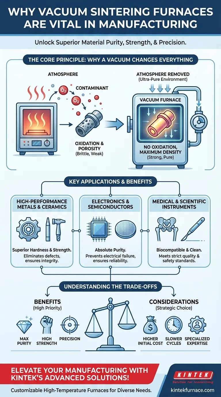 Pourquoi les fours de frittage sous vide sont-ils importants dans la fabrication ? Libérez la pureté, la résistance et la précision Guide Visuel