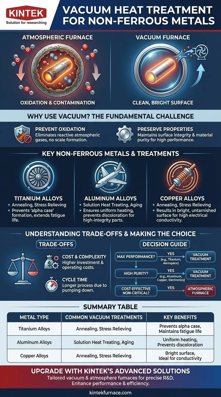 What non-ferrous metals can be treated using vacuum heat treatment? Protect Reactive Metals from Oxidation Visual Guide