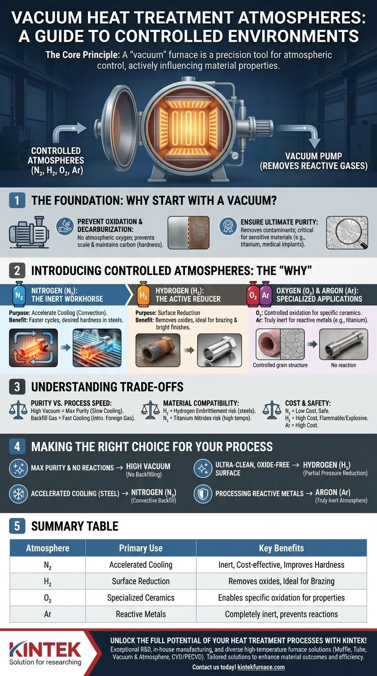 Welche Arten von Atmosphären können in Vakuumwärmebehandlungsöfen verwendet werden? Optimieren Sie Ihre Materialeigenschaften Visuelle Anleitung