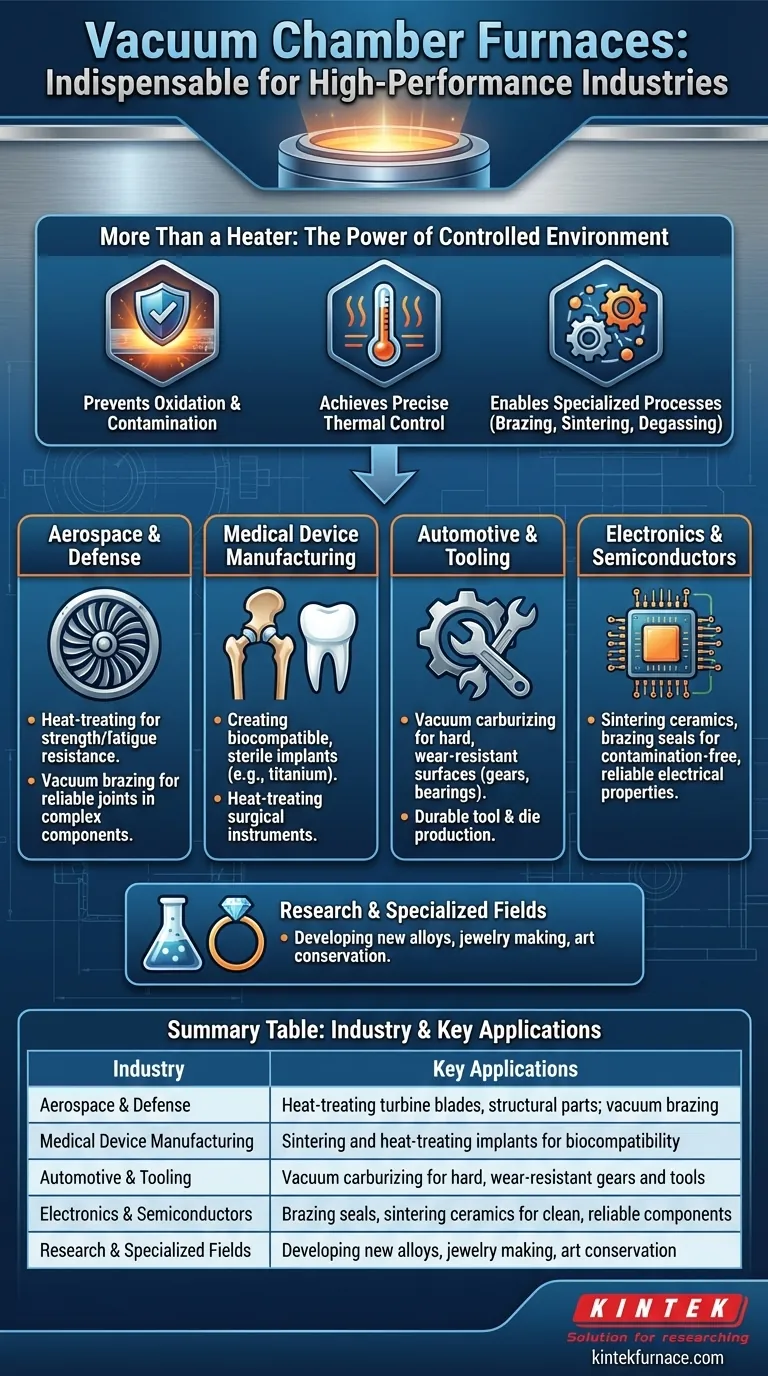 Quali settori utilizzano comunemente i forni a camera a vuoto? Essenziali per l'aerospaziale, il medicale e altro ancora Guida Visiva