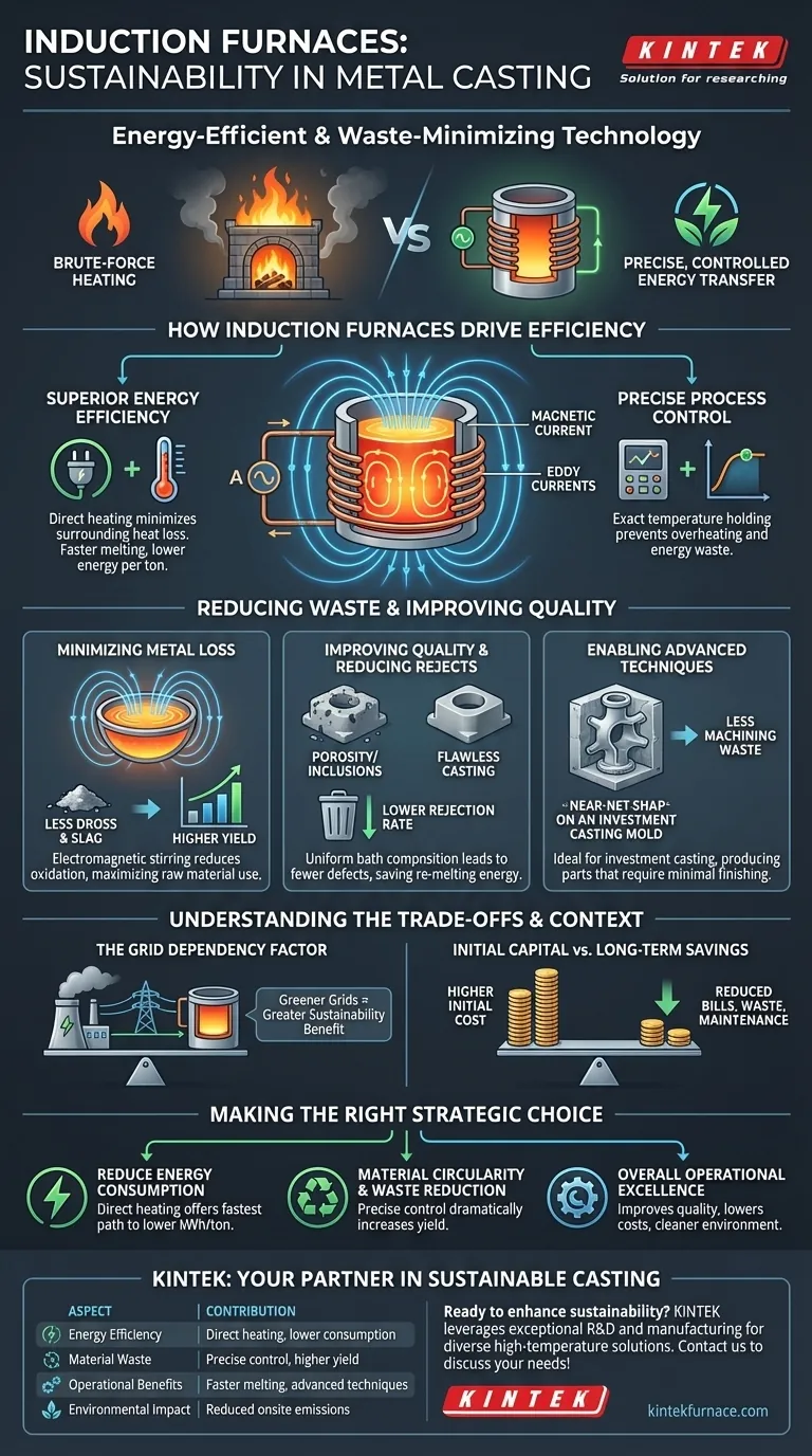 How do induction furnaces contribute to sustainability in metal casting? Boost Efficiency and Cut Waste Visual Guide