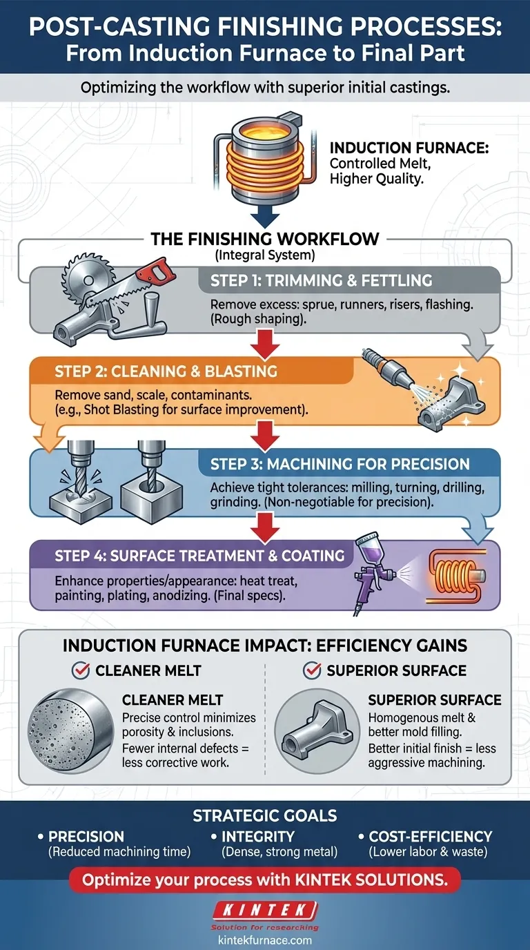 Quais processos de acabamento seguem a fundição de metais em fornos de indução? Alcance Precisão e Eficiência na Metalurgia Guia Visual
