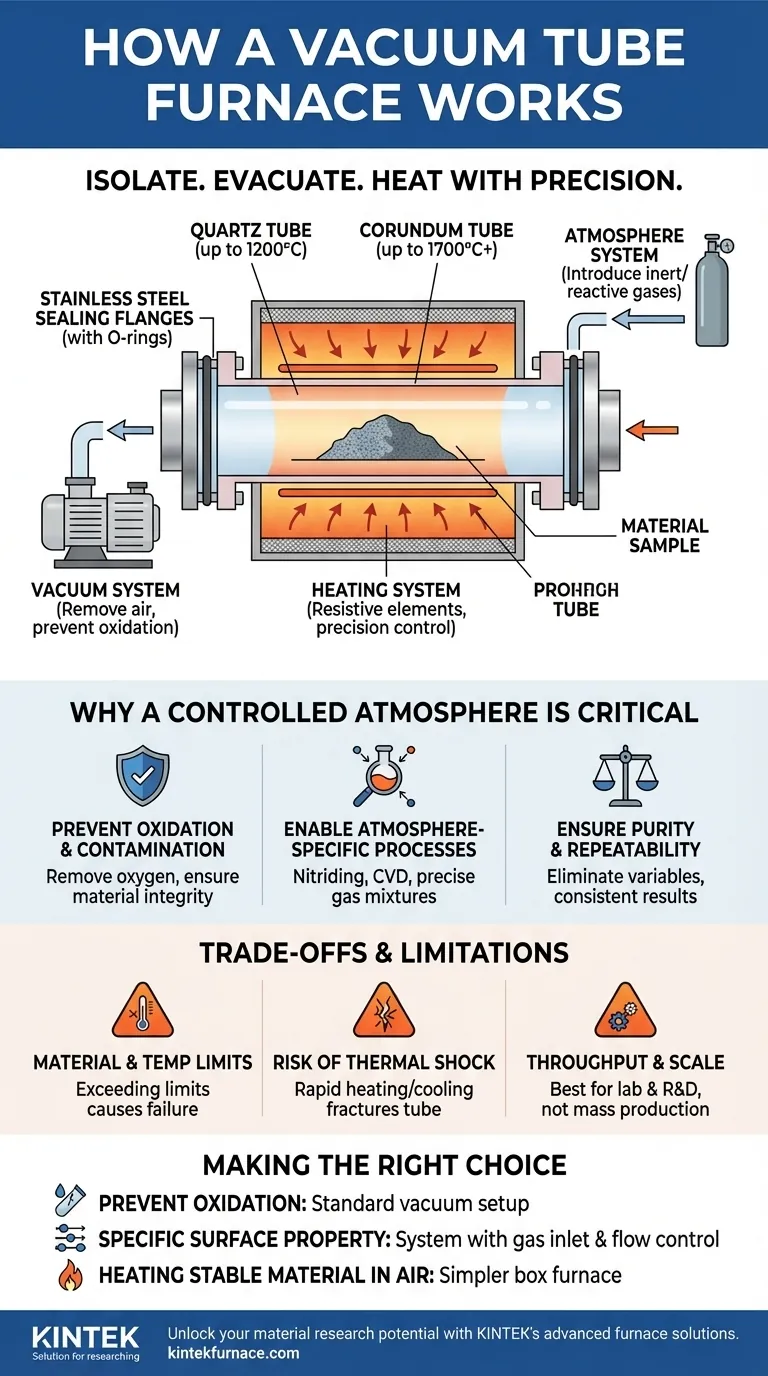 How does a vacuum tube type experimental electric furnace work? Master Precise Heat Treatment in Controlled Environments Visual Guide