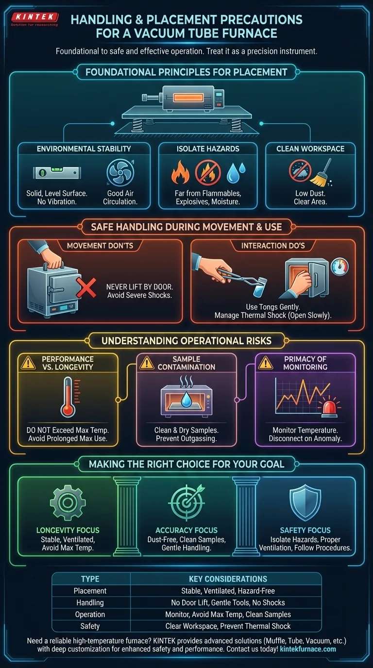 진공관 전기로의 취급 및 배치 시 주의사항은 무엇입니까? 안전하고 효율적인 작동을 보장하십시오 시각적 가이드
