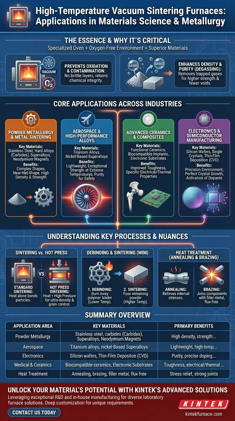 ما هي تطبيقات أفران التلبيد الفراغي عالية الحرارة؟ ضرورية لقطاعات الطيران والإلكترونيات والمواد الطبية دليل مرئي