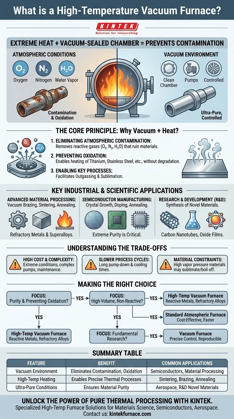 Was ist ein Hochtemperatur-Vakuumofen und wo wird er häufig eingesetzt? Essentiell für die Reinheit in der Materialwissenschaft Visuelle Anleitung