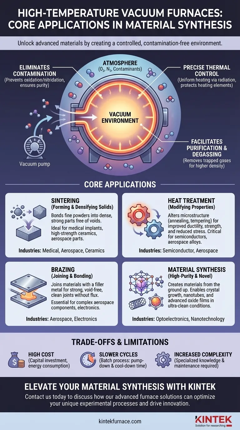 What are the main applications of high-temperature vacuum furnaces in material synthesis and preparation? Unlock Purity and Precision Visual Guide
