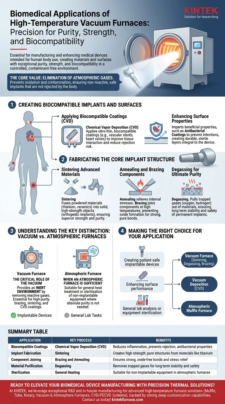Quais são as aplicações biomédicas de fornos a vácuo de alta temperatura? Essencial para Implantes Médicos Seguros e Biocompatíveis Guia Visual