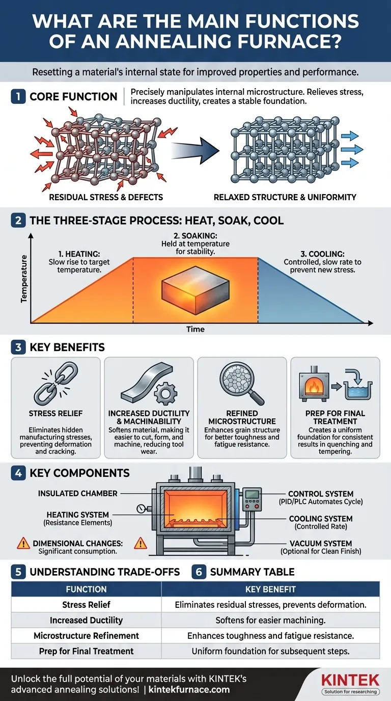 Quais são as principais funções de um forno de recozimento? Alcance Controle Preciso do Material e Desempenho Aprimorado Guia Visual