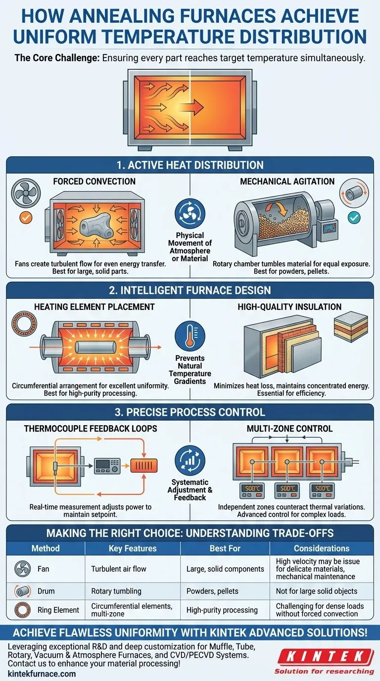How does an annealing furnace achieve uniform temperature distribution? Master Heat Treatment Consistency Visual Guide