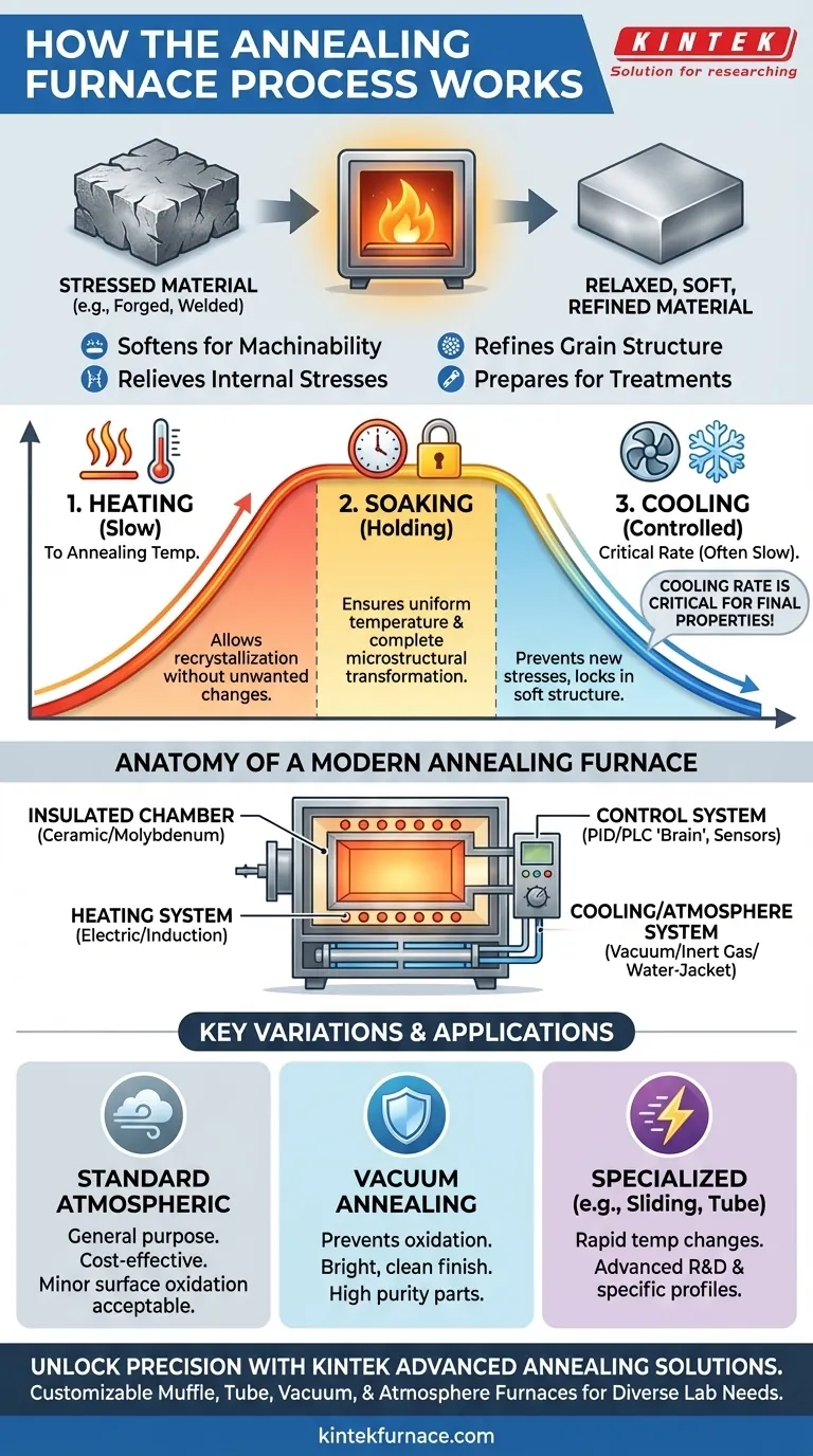 アニーリング炉のプロセスはどのように機能しますか？材料の軟化と応力除去をマスターする ビジュアルガイド