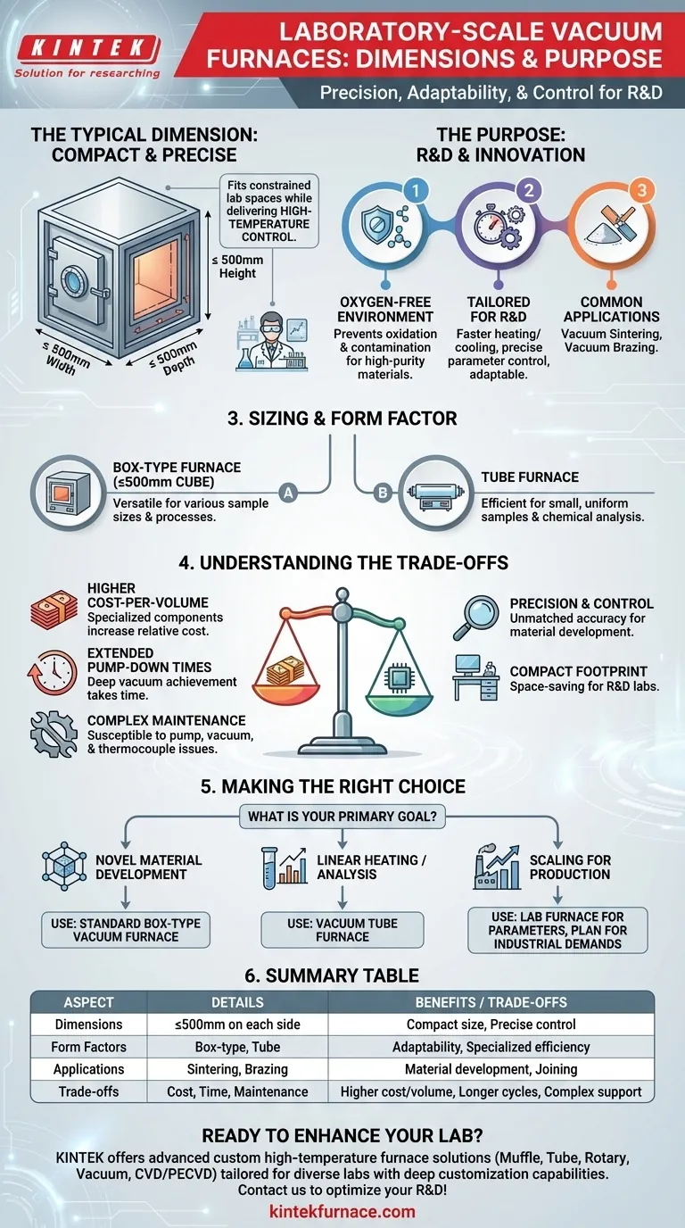 What are the typical dimensions of laboratory-scale vacuum furnaces? Optimize Your Lab's Space and Precision Visual Guide