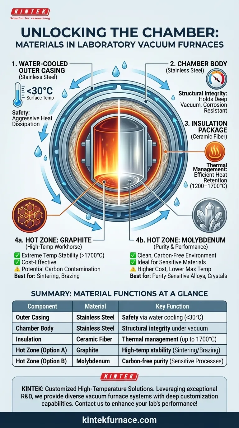 What materials are used in the chamber design of laboratory vacuum furnaces? Optimize for High-Temp and Purity Visual Guide