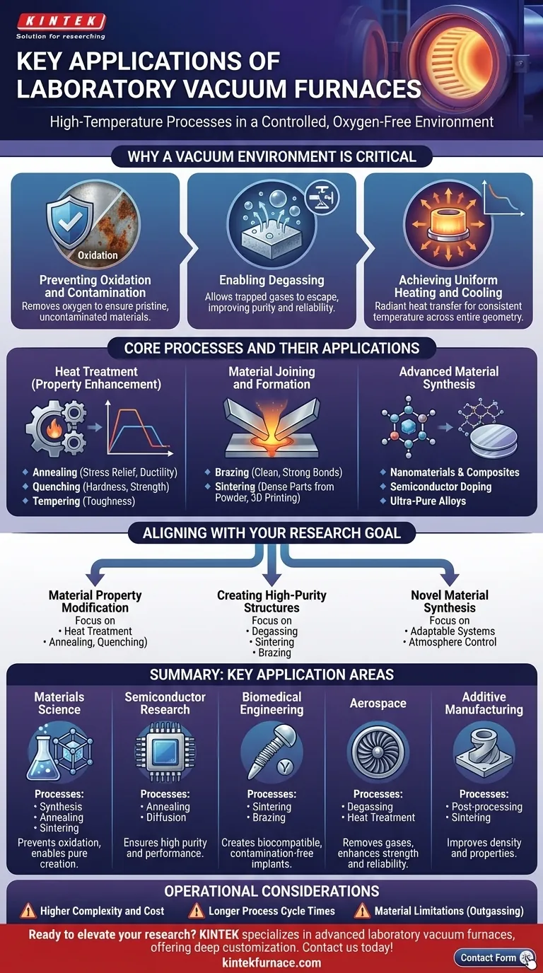 What are the key applications of laboratory vacuum furnaces? Unlock High-Purity Material Processing Visual Guide