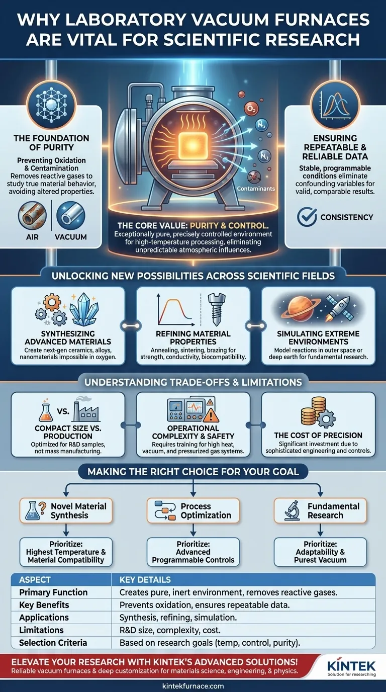 Perché i forni sottovuoto da laboratorio sono vitali per la ricerca scientifica? Sbloccare purezza e precisione negli esperimenti Guida Visiva