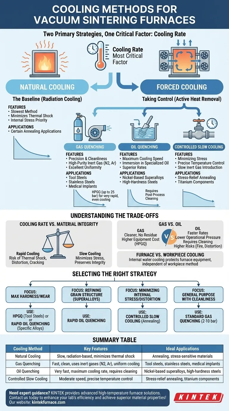 ¿Cuáles son los métodos de enfriamiento para los hornos de sinterización al vacío? Optimice sus propiedades de material Guía Visual