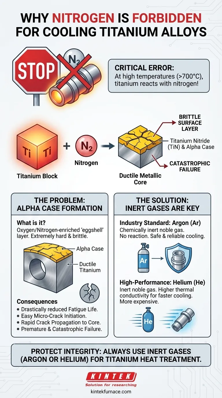Perché l'azoto non dovrebbe essere usato come gas di raffreddamento per le leghe di titanio nel trattamento termico sottovuoto? Evitare guasti catastrofici Guida Visiva