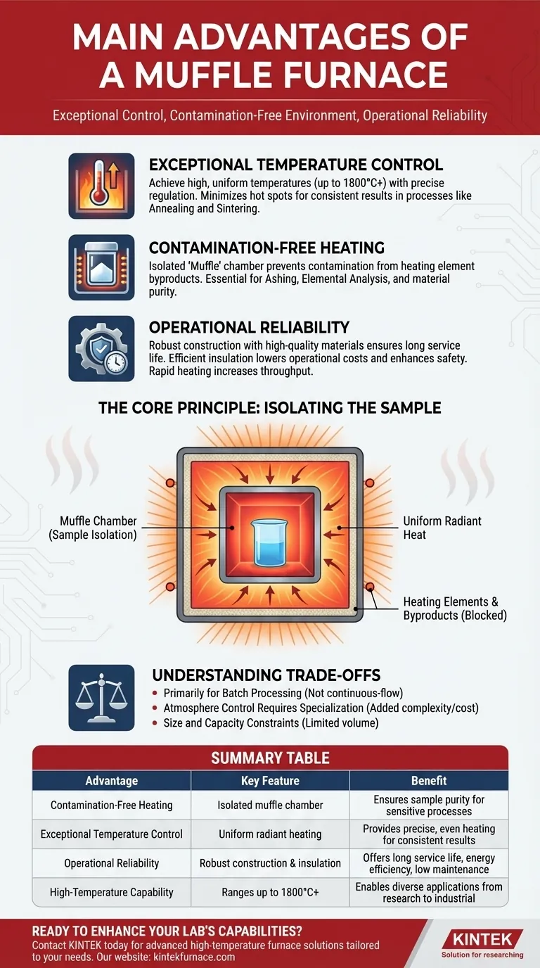Quais são as principais vantagens de um forno mufla? Alcance processamento puro e preciso em alta temperatura Guia Visual