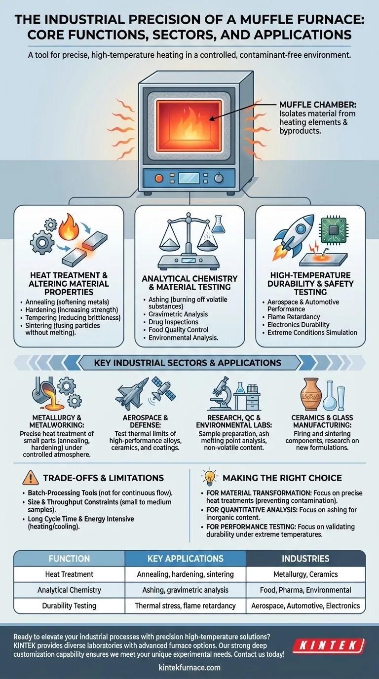 Quais são os usos industriais de um forno mufla? Aumente a Precisão e a Pureza em Aplicações de Alta Temperatura Guia Visual