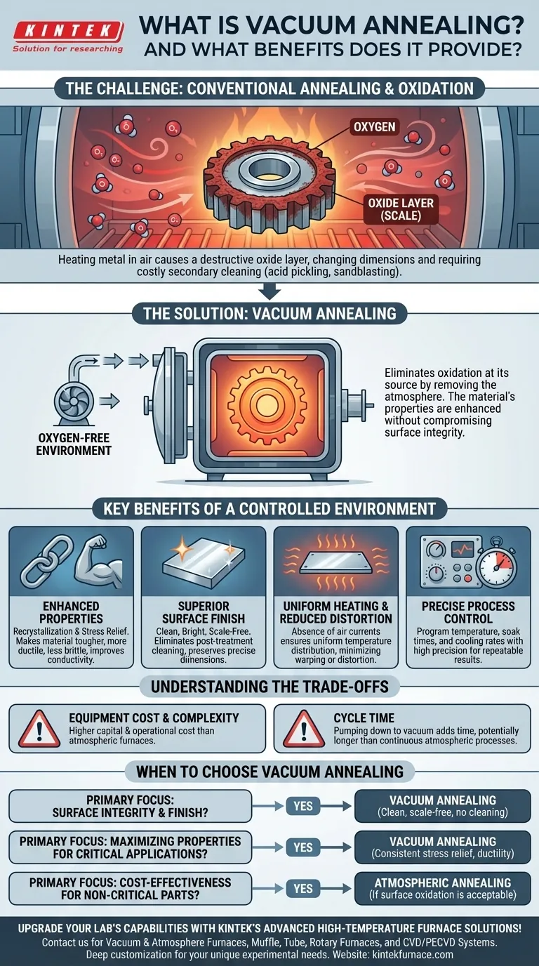 Cos'è il trattamento termico sotto vuoto (vacuum annealing) e quali vantaggi offre? Ottenere proprietà dei materiali superiori e superfici incontaminate Guida Visiva