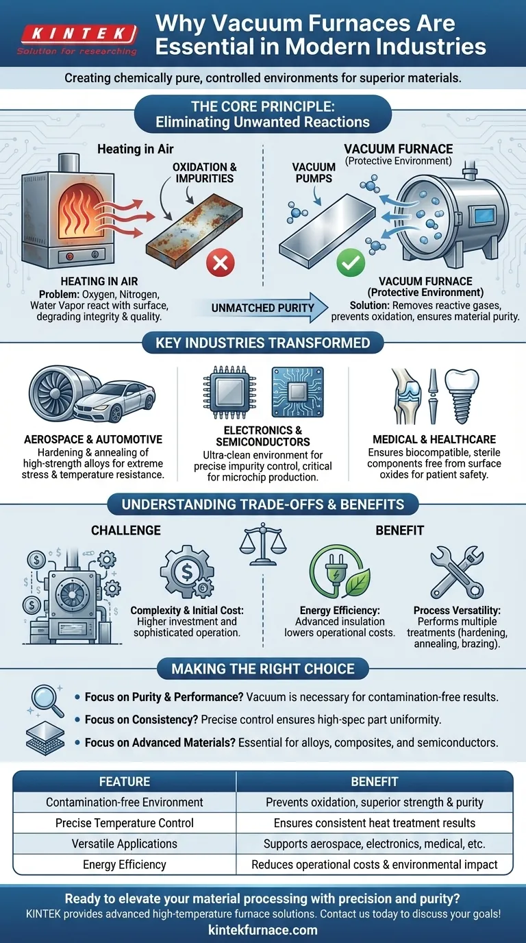 Perché i forni a vuoto sono considerati importanti in vari settori? Sblocca prestazioni superiori dei materiali Guida Visiva