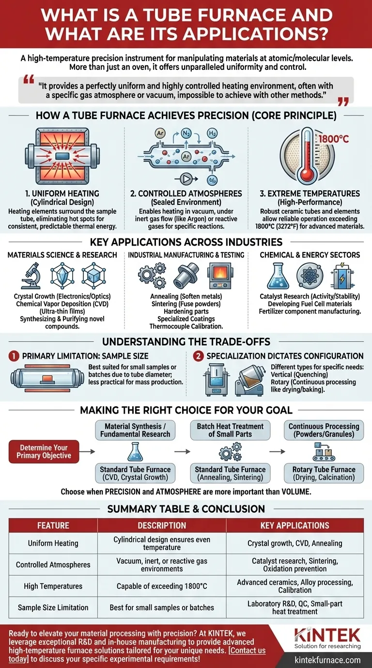 Was ist ein Rohrofen und welche Anwendungen hat er? Präzisionserhitzung für fortgeschrittene Materialien freischalten Visuelle Anleitung