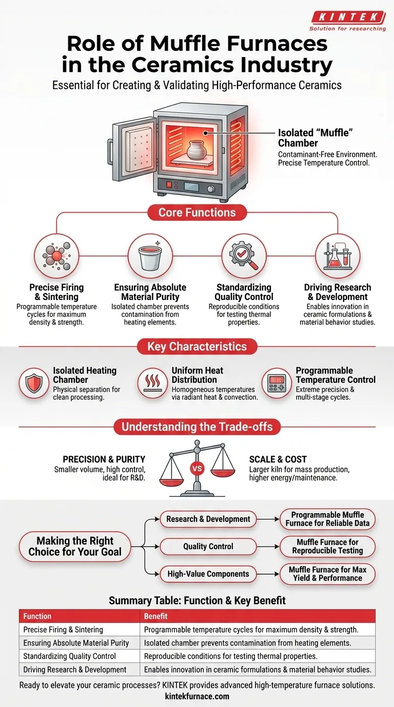 Qual è il ruolo dei forni a muffola nell'industria della ceramica? Essenziali per Cottura di Precisione e Purezza Guida Visiva