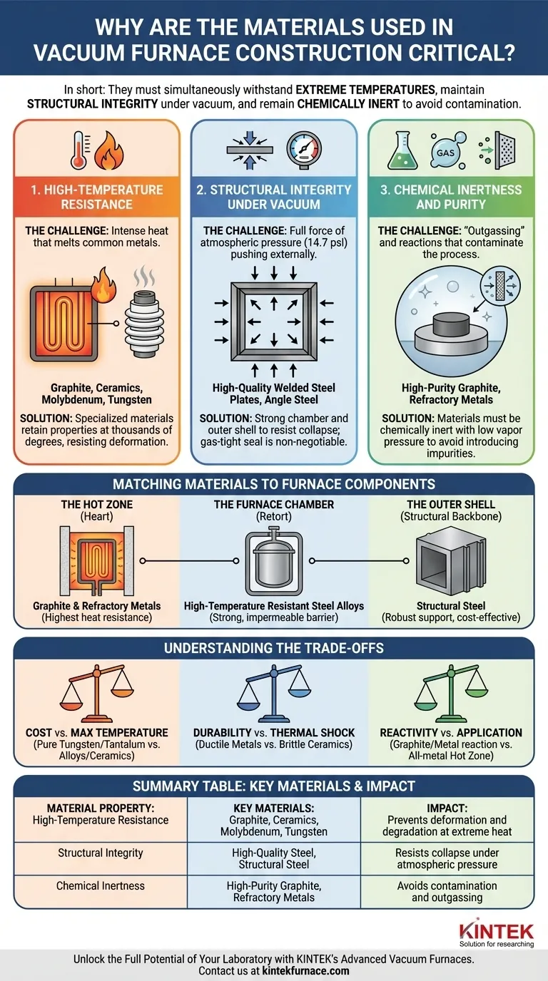 Why are the materials used in vacuum furnace construction critical? Ensure Peak Performance and Purity Visual Guide
