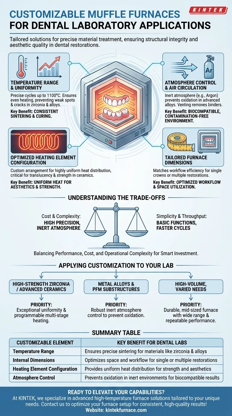 What are some customizable elements of muffle furnaces for dental laboratory applications? Tailor Your Furnace for Superior Dental Restorations Visual Guide