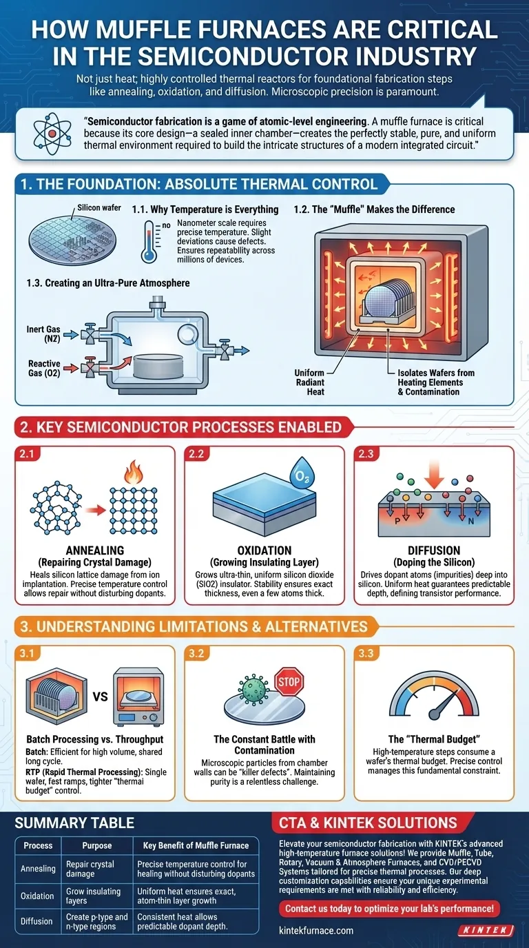 How are muffle furnaces critical in the semiconductor industry? Essential for Precise Thermal Processing in Chip Fabrication Visual Guide