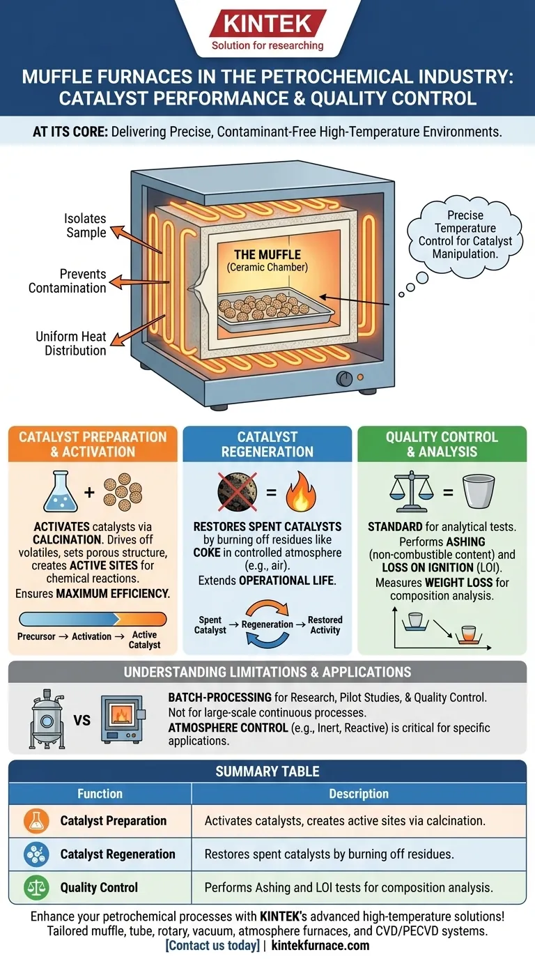 Que funções os fornos mufla desempenham na indústria petroquímica? Preparação Essencial de Catalisadores e Controle de Qualidade Guia Visual