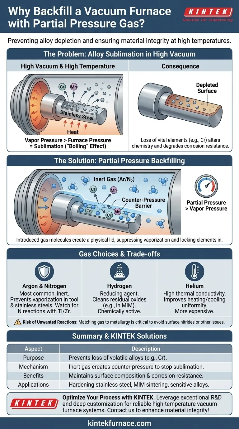 Pourquoi certaines étuves sous vide sont-elles remplies d'un gaz à pression partielle ? Empêcher l'appauvrissement en alliage dans les processus à haute température Guide Visuel