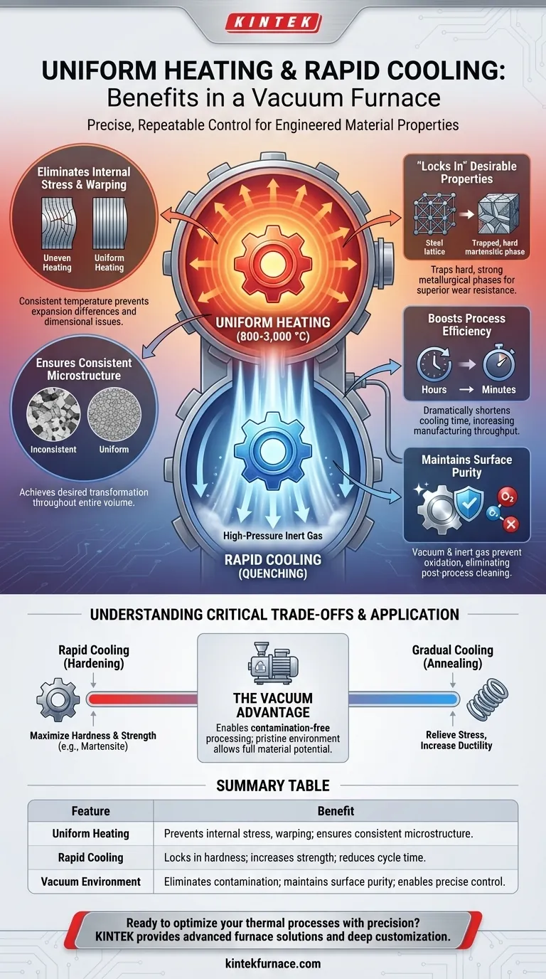 真空炉における均一加熱と急速冷却は、プロセスにどのような利点をもたらしますか？材料の品質と効率を向上させる ビジュアルガイド
