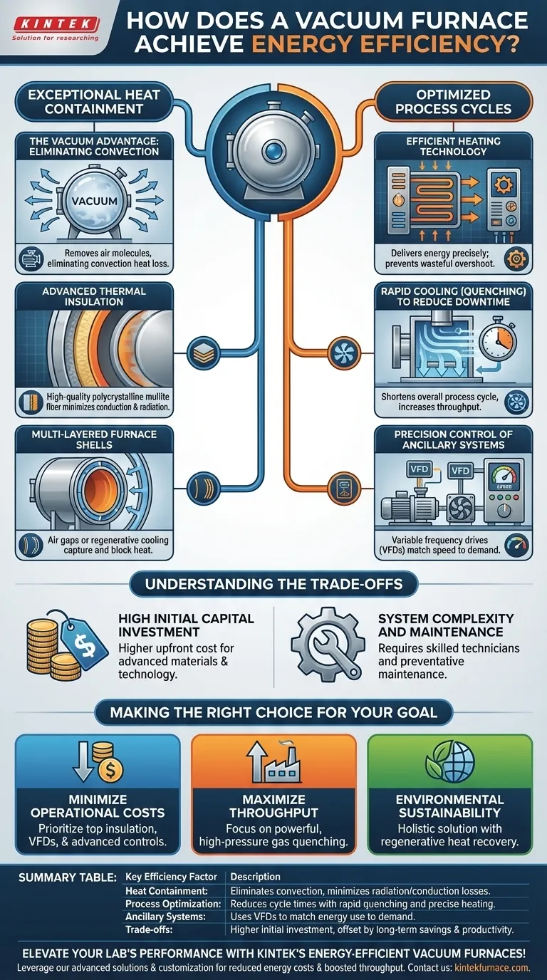 How does a vacuum furnace achieve energy efficiency? Superior Heat Containment and Optimized Cycles Visual Guide