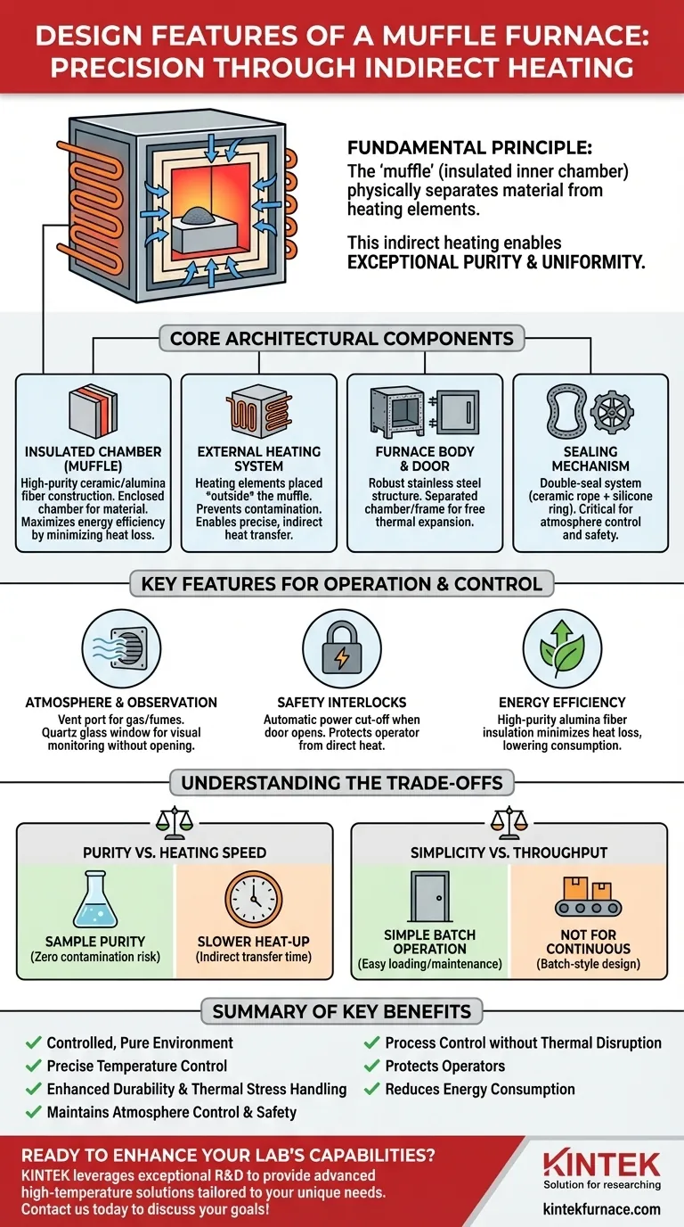 Quais são os recursos de design de um forno mufla? Componentes chave para precisão e pureza Guia Visual