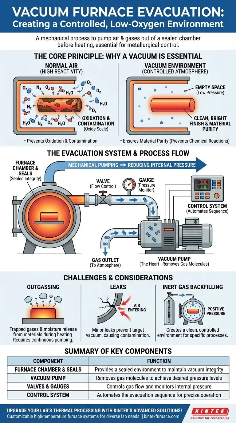 Como funciona o processo de evacuação em um forno a vácuo? Alcance o Controle Metalúrgico Preciso Guia Visual
