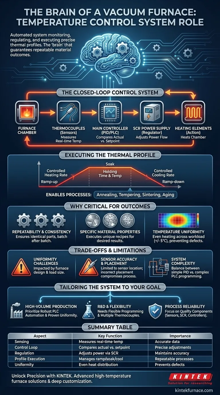 진공로에서 온도 제어 시스템의 역할은 무엇입니까? 정밀한 재료 변형 달성 시각적 가이드