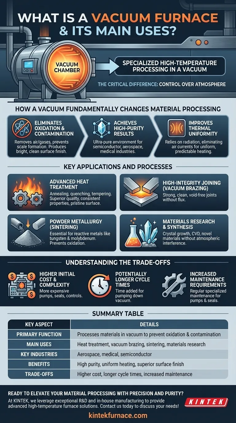 What is a vacuum furnace and what are its main uses? Unlock High-Purity Material Processing Visual Guide